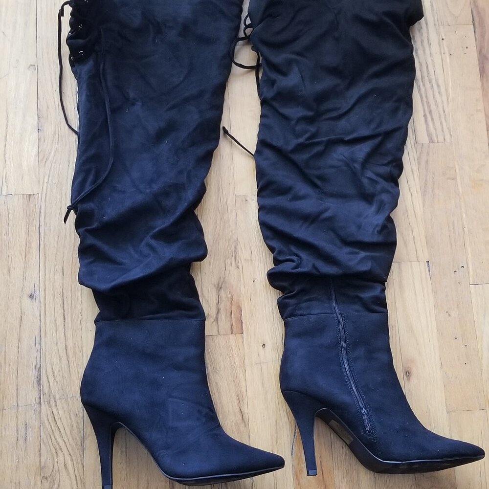 NADIA X FTF RUCHED THIGH HI BOOTS 11W